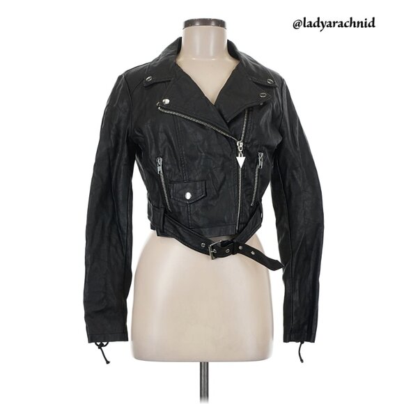 DOLLS KILL Widow Love in Vein vegan leather moto jacket - Picture 4 of 8